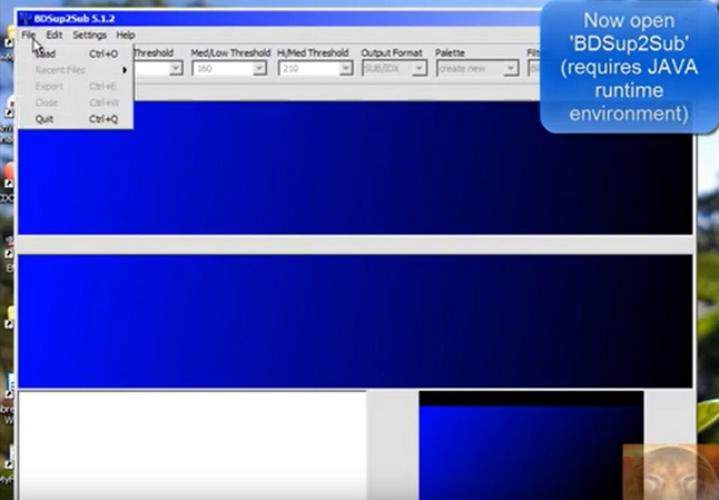 convertir sous-titres SRT en PGS avec BDSup2Sub