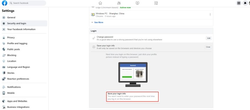 تمكين تسجيل الدخول التلقائي في الفيسبوك لإصلاح مشكلة تسجيل الخروج العشوائي