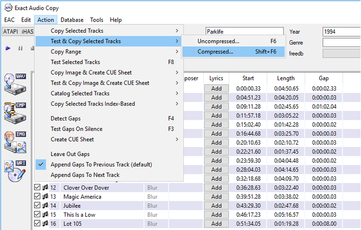 exact audio copy flac lossless