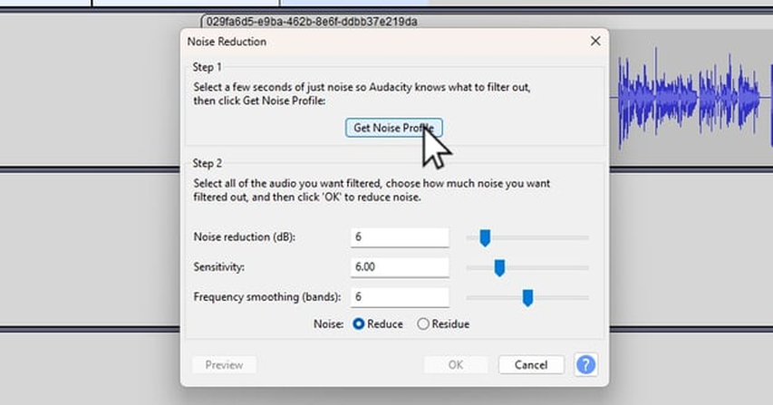 remove noise in audacity