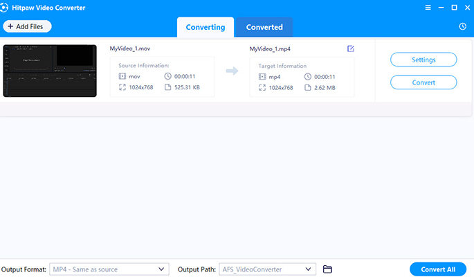 Mov to mpeg conversion