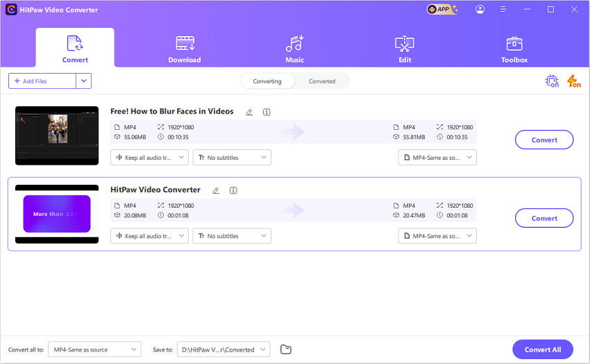 hitpaw에 MP4 파일 가져오기