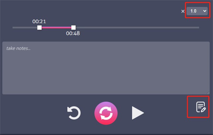 reproducir en bucle cierta parte de un vídeo de youtube