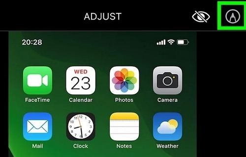 icône Annoter sur l'application Photos d'iPhone