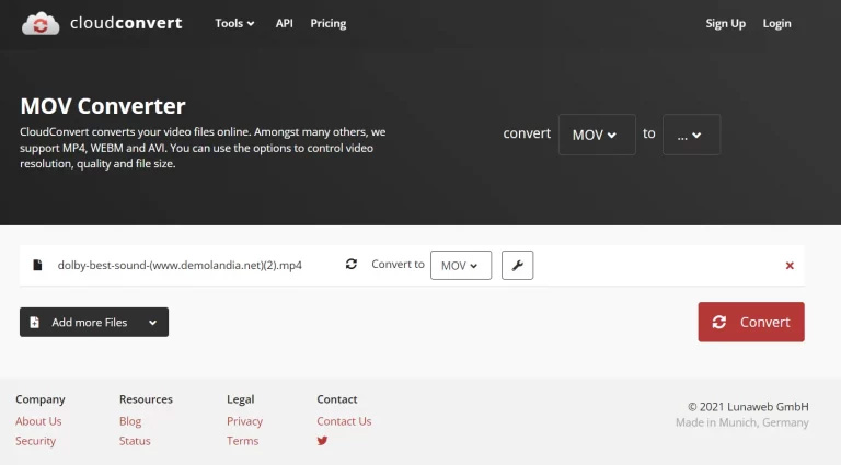 cloudconvert is a mov to avi converter free online