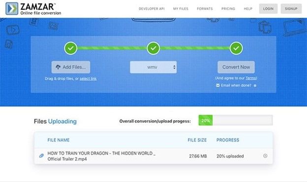 zamzar mp4 to wmv converter online