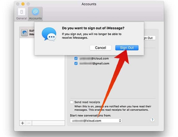 déconnexion de imessage sur mac