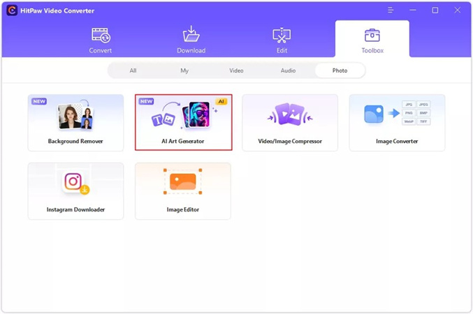 「AIアートジェネレーター」を選択