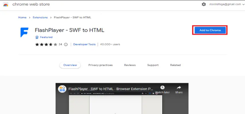 Chrome 브라우저에서 온라인으로 SWF 재생