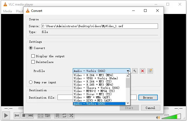 convert flv to mp4 with vlc