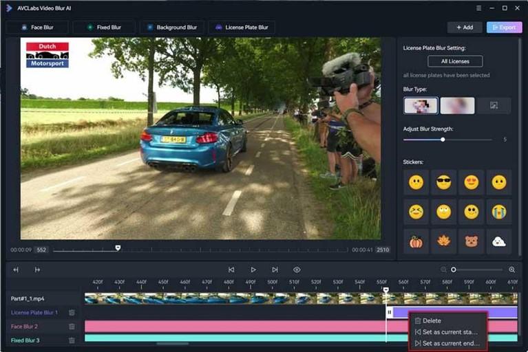 set the blur task and start frame