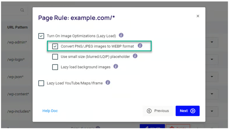 einstellungen um jpeg/png bilder anzuzeigen