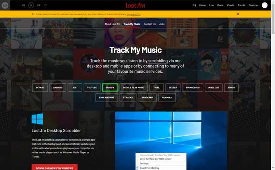 spotify in lastfm traccia la mia musica