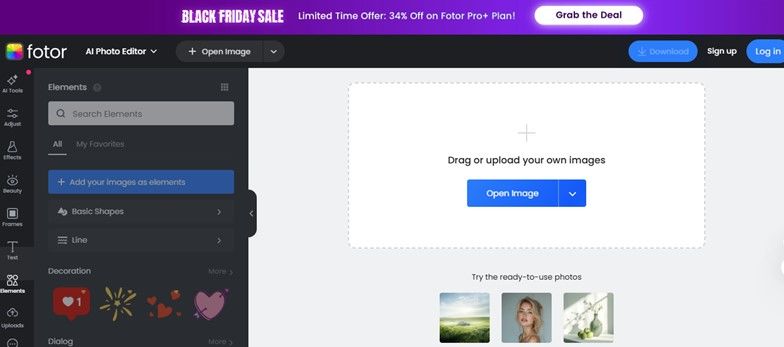Lade Fotos zu Fotor hoch, um ein Wasserzeichen hinzuzufügen
