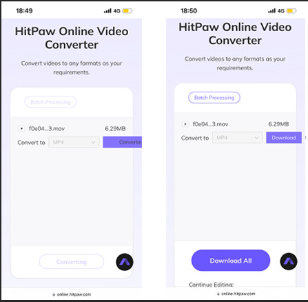아이폰 온라인에서 mov를 mp4로 변환