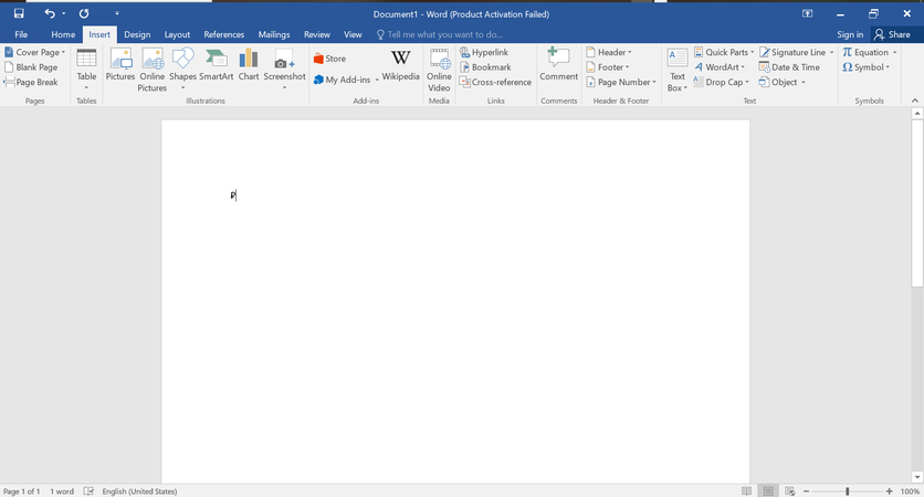 삽입 버튼을 사용하여 Microsoft Word에 등록 상표 기호를 삽입합니다.