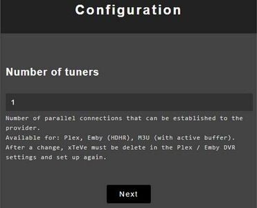 xteve configration