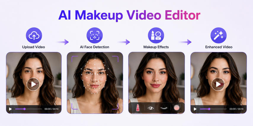 AI makeup video editor with realistic makeup effects