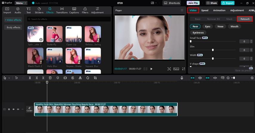 make face smaller in capcut