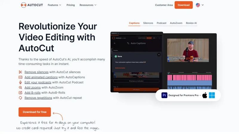 down auto cut premiere pro