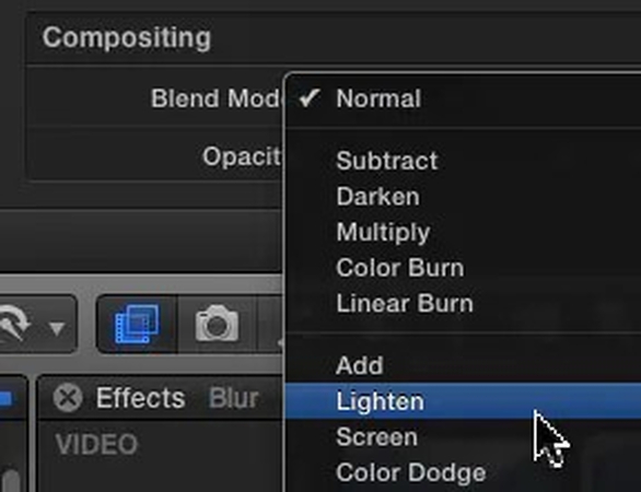 Adjust blend mode and opacity