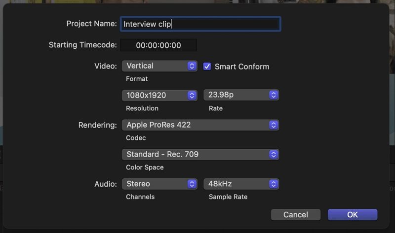 smart conform final cut