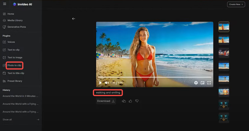 InVideo AI browser video editor