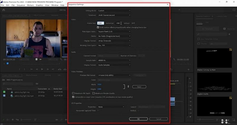 adjust tiktok aspect ratio premiere pro