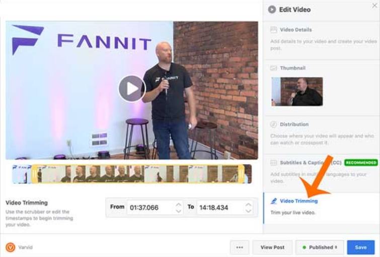 facebook 동영상 자르기