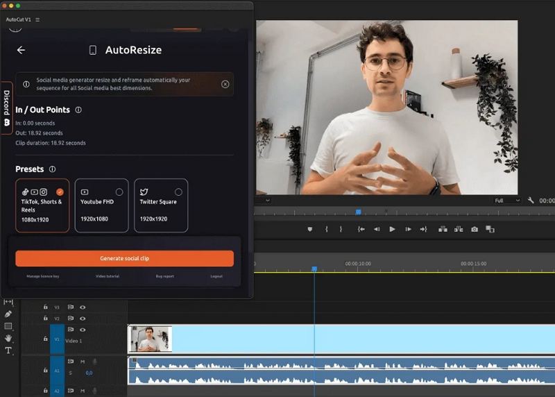 utiliser autocut resize premiere pro