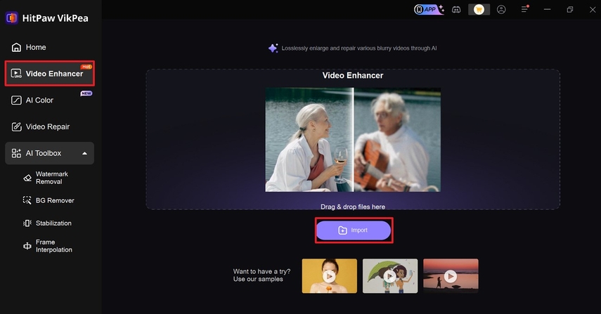 launch vikpea video enhancer import video