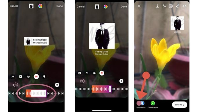 carregar música para a história do Instagram