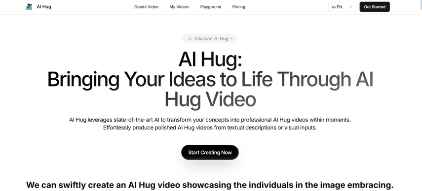 AI 포옹 AI 이미지 생성기 홈페이지
