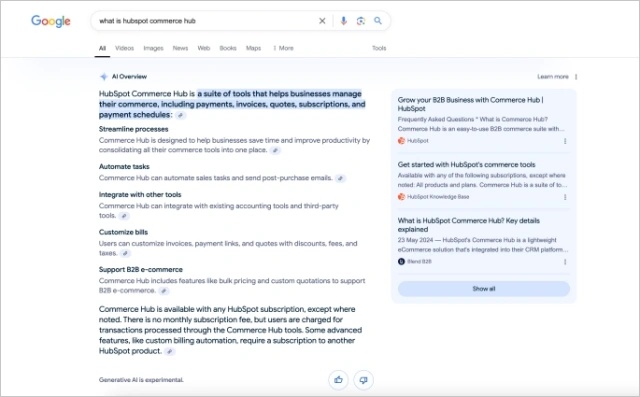مكونات AI Overviews