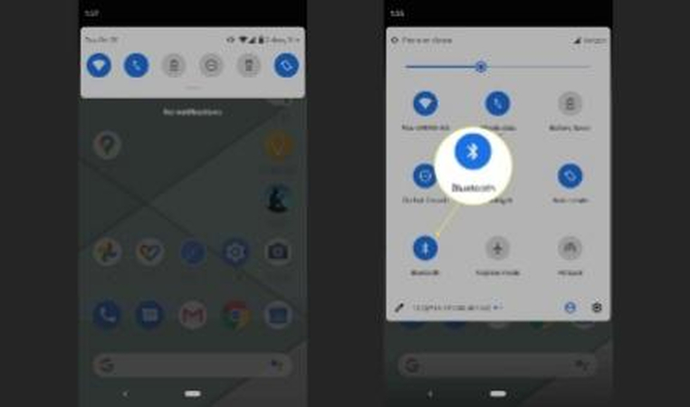 android quick settings panel Bluetooth