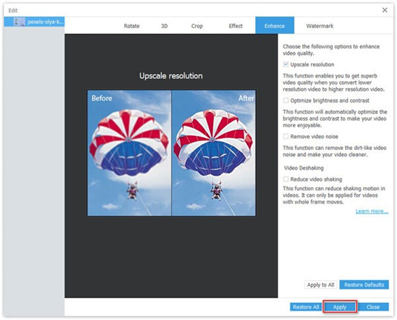 aumentar la calidad de video con anymp4