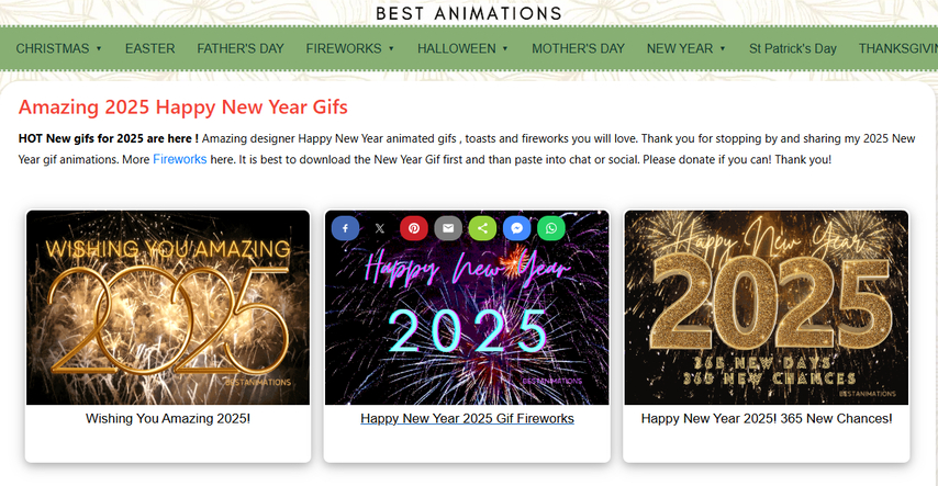 Best animation to download New Year 2025 GIFs with quotes