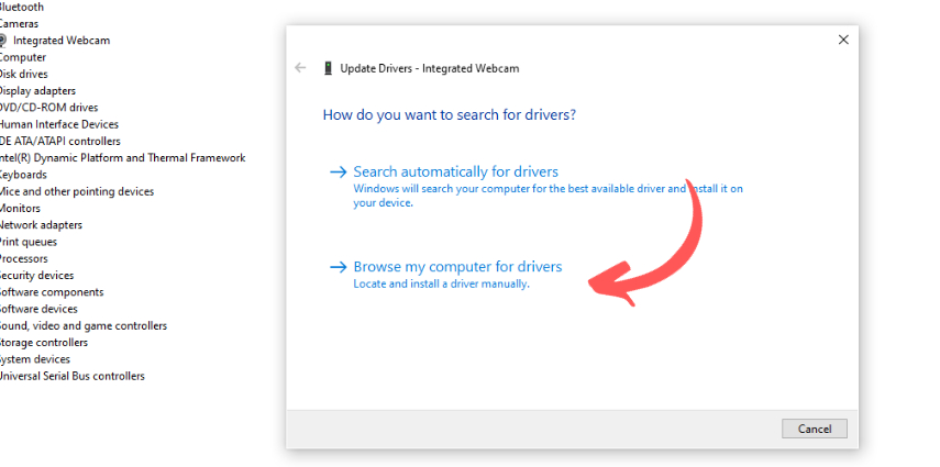 update webcam drivers