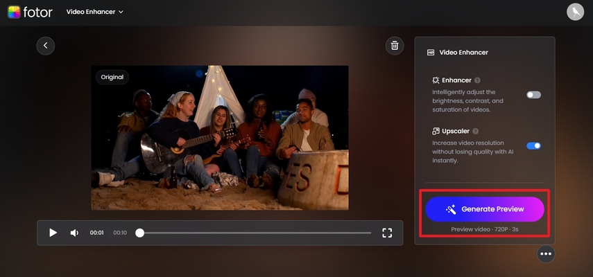 move with generate preview button