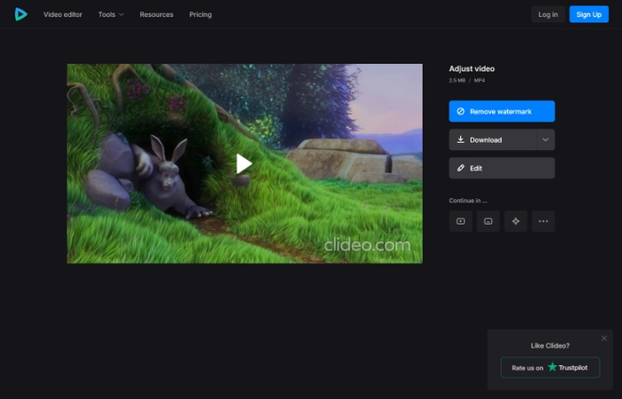 resultado do clideo video enhancer