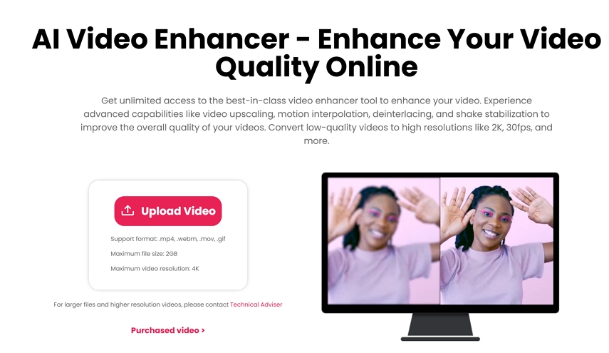 cutout.pro enhancer upload video