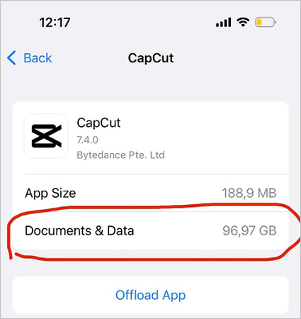 : delete ios capcut cache