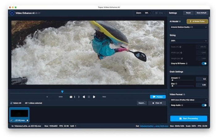 denoise video with topaz AI
