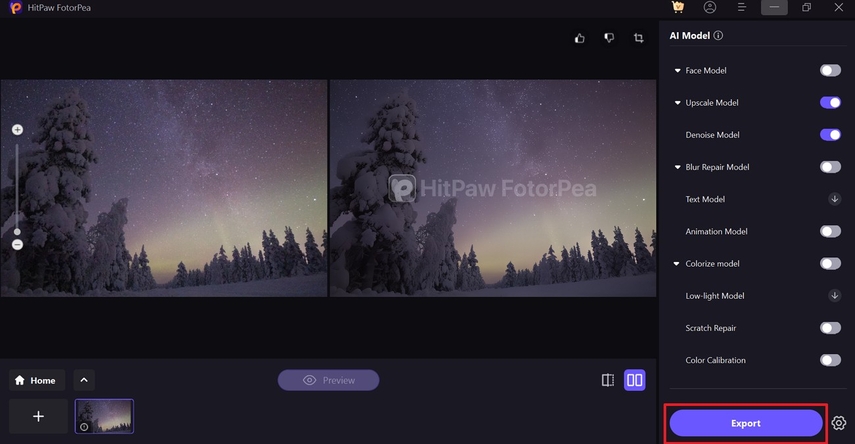 preview image and export fotorpea