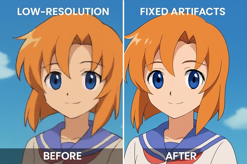 fix artifacts in anime with hitpaw vikpea