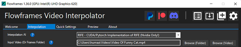 Schritt 1 zur Flowframes-Video-Interpolation