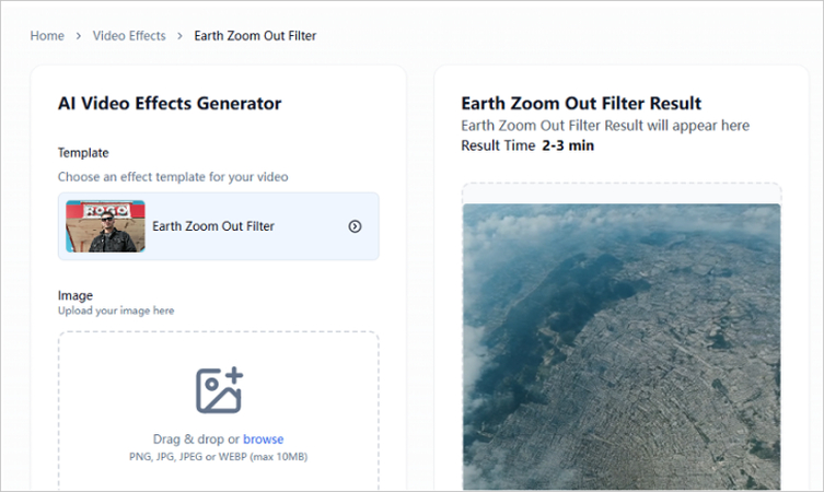 flux.1 ai with earth zoom out filter