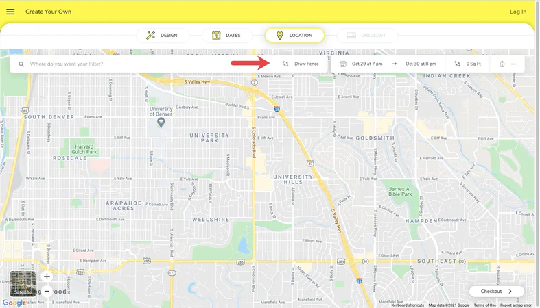 selecionar localização específica