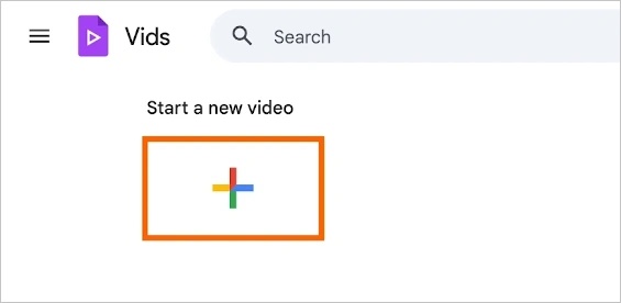 google vids ui new video
