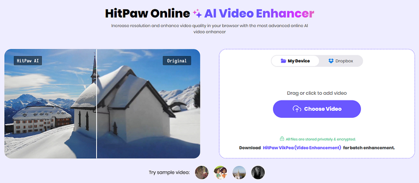 aprimorador de vídeo por IA online HitPaw
